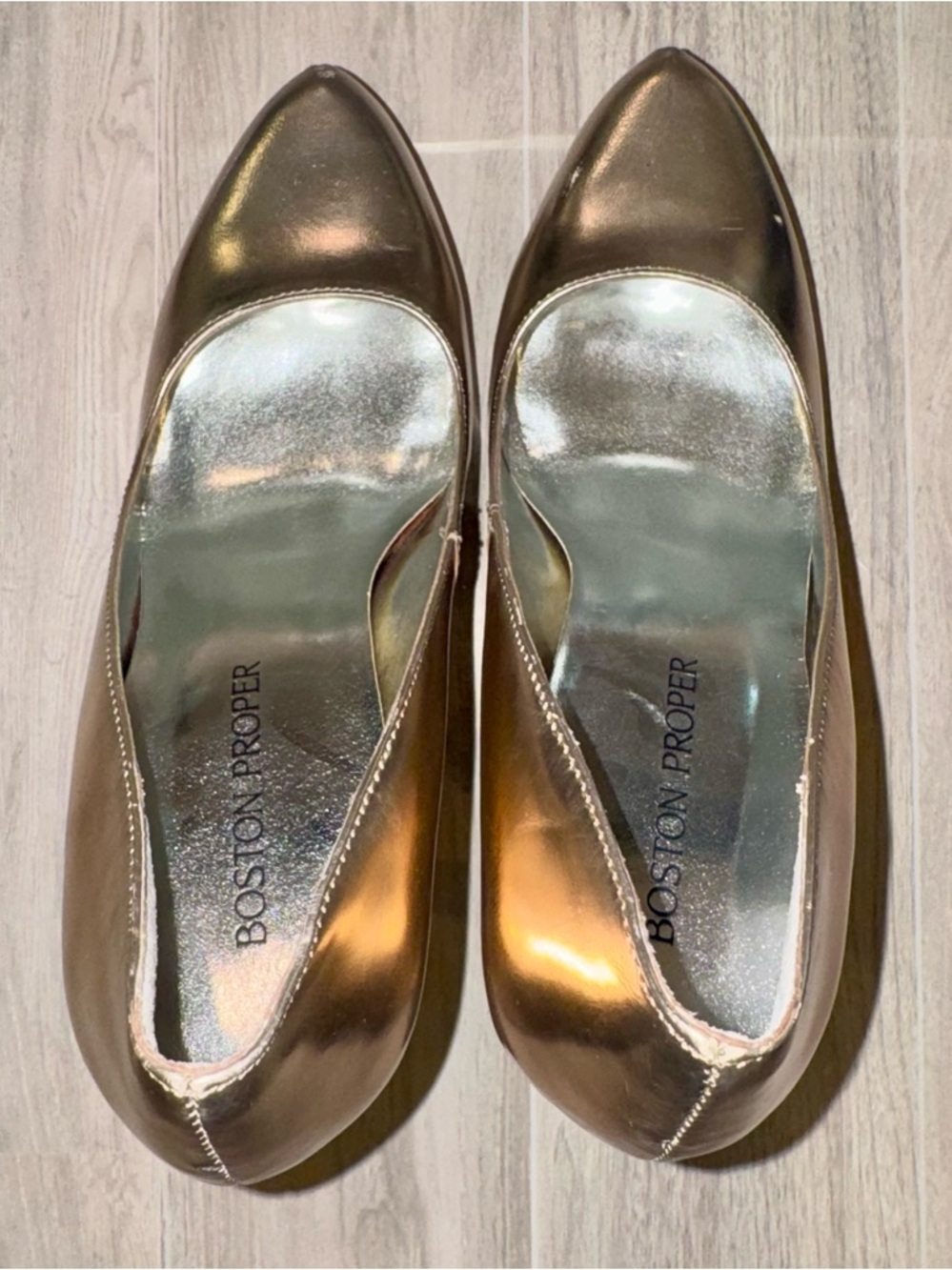 ✨ Metallic Rose Gold Platform Heels - size 7 - Picture 10 of 13